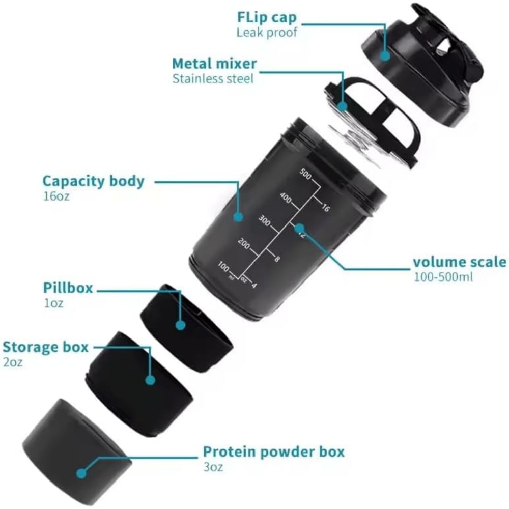 Agitador de 3 capas, botella d - Protein Bar reseña y precio